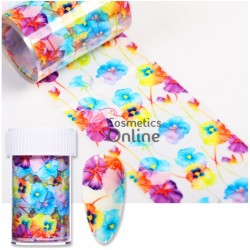 Folii de transfer, folie de unghii cu Frunze cu flori color F021EE